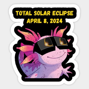 Total Solar Eclipse 2024 Grunge Axolotl Sticker